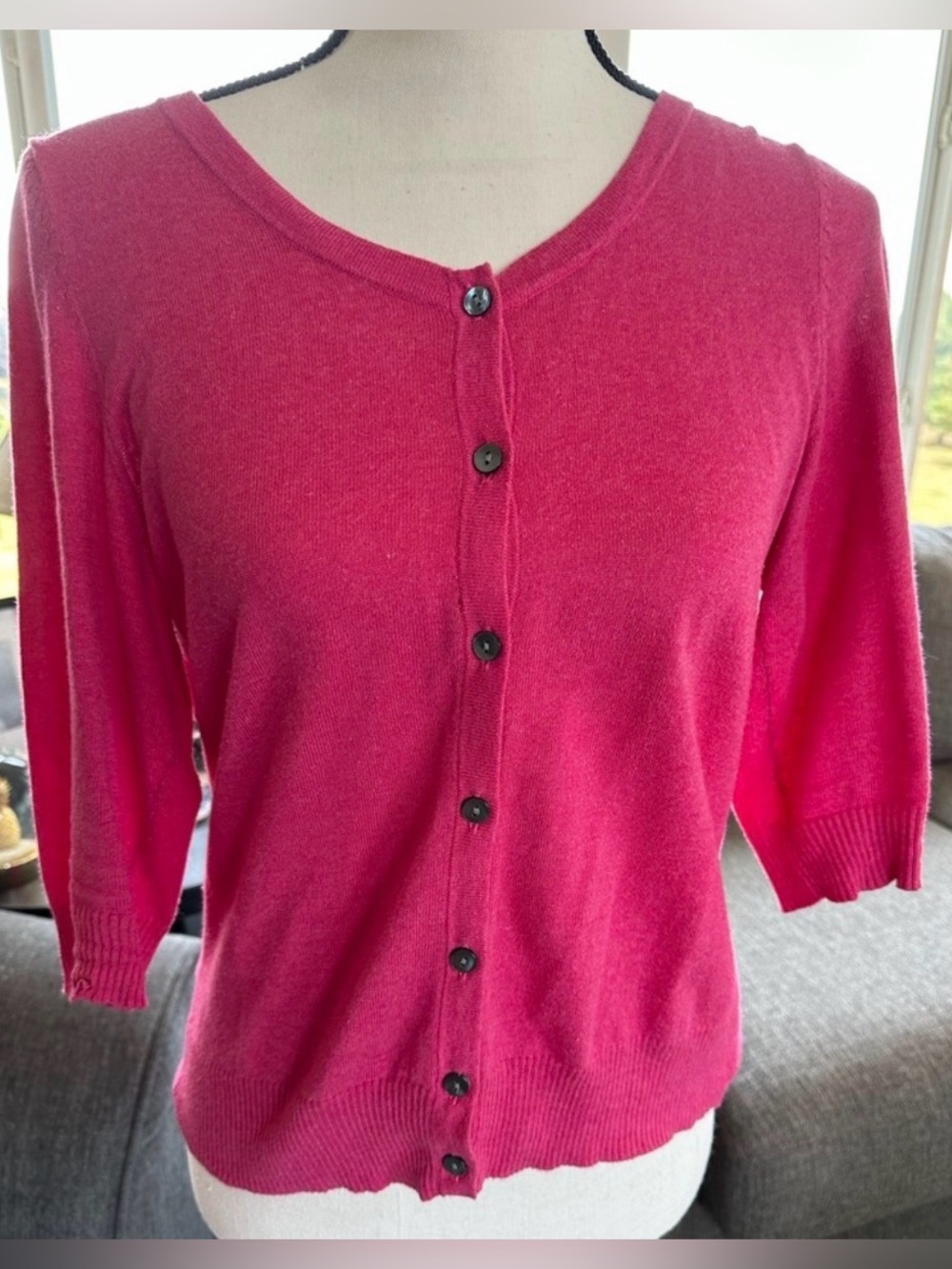 Gap Made with Cashmere Cotton Blend Button Up Cardigan Sweater Pink Size Medium